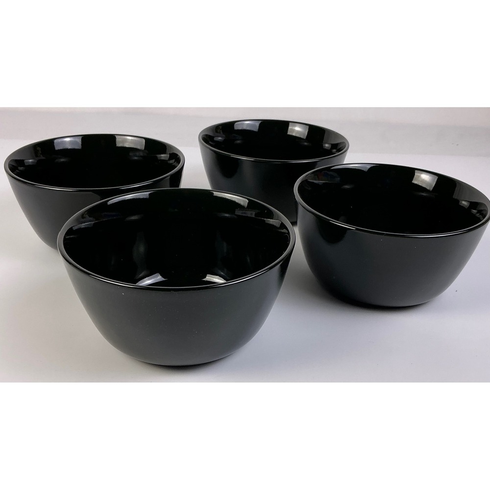 4 Threshold Avesta Stoneware Large Cereal Bowls Black Dishwasher‎ Microwave Safe